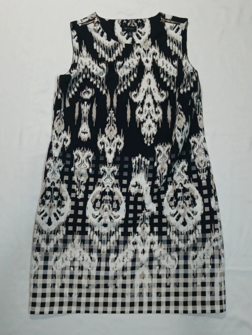 AB Studio Black and White Printed Mini Dress